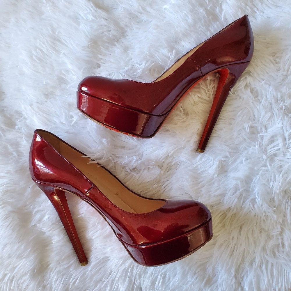 Christian Louboutin Crimson Red Platform Pumps